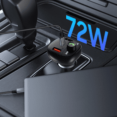 Tech-protect CC06 Bluetooth FM Transmitter auto punjač 2x USB / USB-C 72W, crno