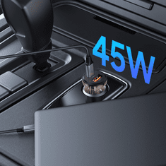 Tech-protect CC01 auto punjač USB / USB-C 45W PD QC, crno