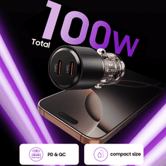 Tech-protect CC03 auto punjač 2x USB-C 100W PD, crno