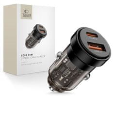 Tech-protect CC03 auto punjač USB / USB-C 45W PD QC, crno