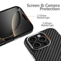 Tech-protect Ion Carbon MagSafe maska za iPhone 16, crno/srebro