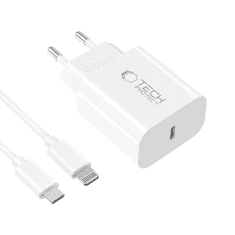Tech-protect NC20W punjač USB-C PD 20W + kabel USB-C / Lightning, bijela