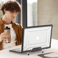 Tech-protect Smartshell Pro maska za MacBook Air 15 M2 / M3 / M4 / 2023-2025, crno/proziran