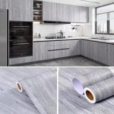 HOME & MARKER® Samoljepljiva naljepnica drvo 300×40 cm, vodootporna, izdržljiva vinil folija – za podove, namještaj i zidove | DURAWOOD, siva