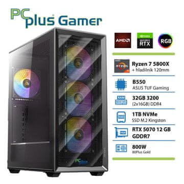 PCplus Gamer Ryzen 7 5800X 32GB 1TB SSD RTX 5070 12GB gaming desktop računalo