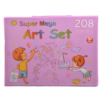 JOJOY® Umjetnički set 208 dijelova s podiznim štafelajem, netoksični materijali, za djecu 3+ – bojice, flomasteri, akvarel | ARTIMASTER