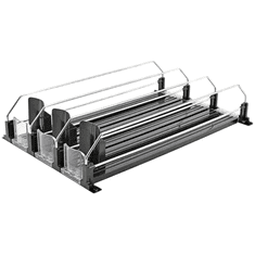 HOME & MARKER® Organizator za hladnjak 25×31×8 cm, automatsko klizanje, PP materijal – ušteda prostora i uredan izgled | DRINZER, crna