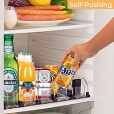 HOME & MARKER® Organizator za hladnjak 25×31×8 cm, automatsko klizanje, PP materijal – ušteda prostora i uredan izgled | DRINZER, crna