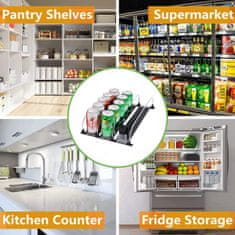 HOME & MARKER® Organizator za hladnjak 25×31×8 cm, automatsko klizanje, PP materijal – ušteda prostora i uredan izgled | DRINZER, crna