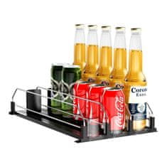 HOME & MARKER® Organizator za hladnjak 25×31×8 cm, automatsko klizanje, PP materijal – ušteda prostora i uredan izgled | DRINZER, crna