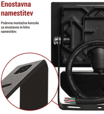 EMOS Tambo reflektor, sa senzorom pokreta 20 W, 2000 lm, IP65, crni (ZS2922)