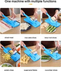 Netscroll Kuhinjski rezač za tanko rezanje mesa, salama i povrća s podesivom debljinom kriški, SlicerMachine