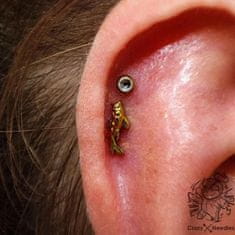 Titanski labret naušnica ribica koi - zlatna 1,2/6