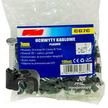 Držač za ravni kabel crni 5,6/7 100 kom CG7C