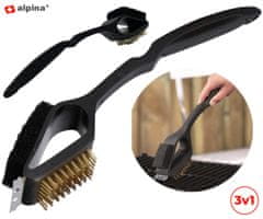 Alpina BBQ 3u1 četka za roštilj, 38 cm, crna