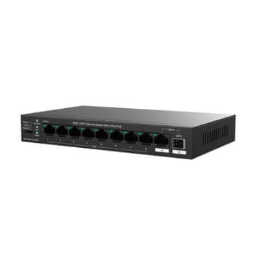 Tenda Giga preklopnik s 9 portova, 8x PoE + SFP, metalno kućište TEG1110PF-8-120W