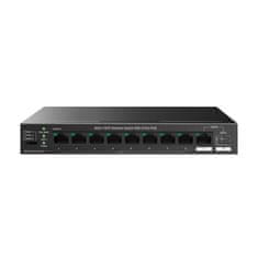 Tenda Giga preklopnik s 9 portova, 8x PoE + SFP, metalno kućište TEG1110PF-8-120W