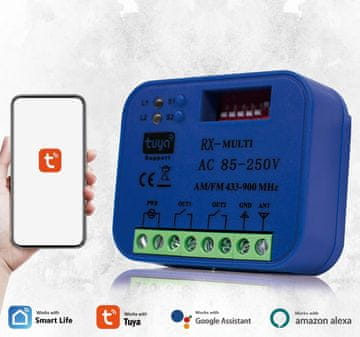 PST MT SMG 8122 85-250V dvokanalni WiFi i RF pametni prekidač | pametni relej s 2 kanala, bežični modul za rasvjetu i utičnice na 230V, kompatibilan s Tuya