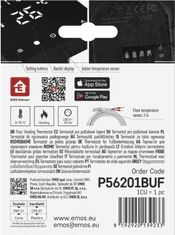 EMOS GoSmart podni termostat, žični, WiFi, s programiranjem (P56201BUF)