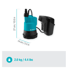 Gardena akumulatorska potopna pumpa za čistu vodu 2000/2 Clear 18V P4A (14600-55)