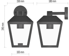 EMOS zidna svjetiljka, LED, vrtna, E27, 15 W (ZGB020P)