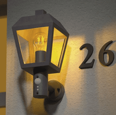 EMOS zidna svjetiljka s PIR senzorom, vrtna, LED, E27, 15 W (ZGB040P)