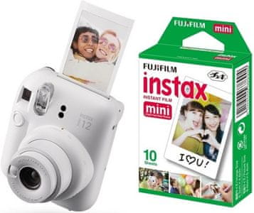 ljubek fotoaparat instax mini 12 fujifilm hitro tiskanje fotografij čudovit dizajn aa baterija