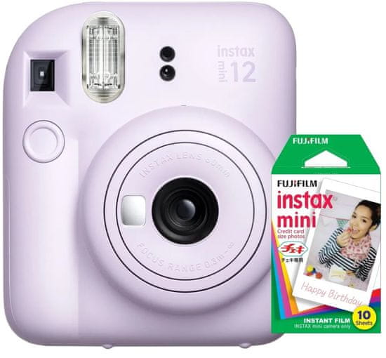 FujiFilm Mini 12 fotoaparat, lila + Instax Mini film