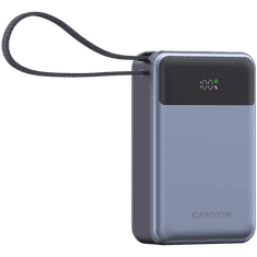 Canyon OnPower 600 prijenosna baterija, ugrađeni kabel, 20.000 mAh, tamno siva (CNS-CPB600DG)