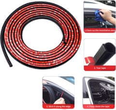 JOIRIDE® Tesnilni trak za automobilska vrata 5m, gumena brtva za auto vrata | EVOSEAL
