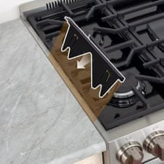 HOME & MARKER® Podesivi poklopac za prostor između štednjaka 35–70 cm, nehrđajući čelik, otporan na toplinu (2 kom) | STOVGAP, crna