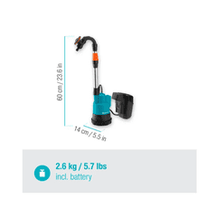 Gardena akumulatorska pumpa za kišnicu 2000/2 18V P4A Set (14602-20)