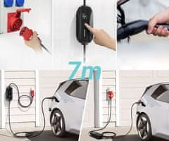 Platinet Prijenosni punjač za električna vozila PPC7M11, 11 kW, 16 A, TIP 2, 7 m, 3-fazni, +SCHUKO adapter, + torba