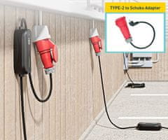 Platinet Prijenosni punjač za električna vozila PPC7M22, 22 kW, 32 A, TIP 2, 7 m, 3-fazni, +SCHUKO adapter, + torba