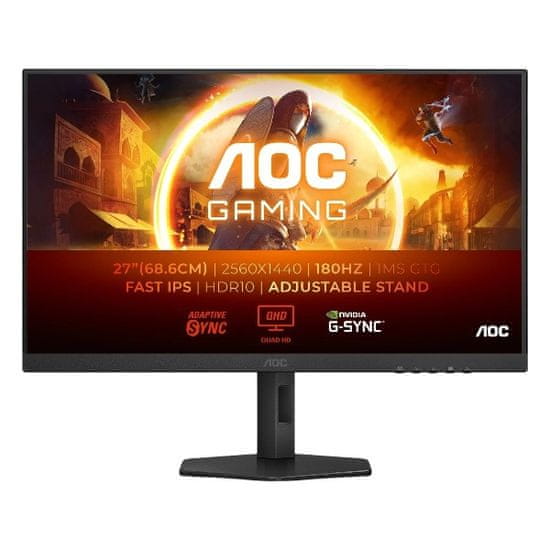 AOC Q27G4XF monitor, 27, QHD, 180Hz, 0,5 ms (MONAO00030)