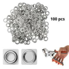 Netscroll Set od 100 metalnih prstenova promjera 10 mm, za popravke, izradu dodataka i dekoraciju za GripTool, Grips