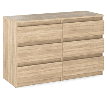 Komoda od hrasta Sonoma sa 6 ladica, TV ormarić 100 cm, namještaj za dnevni boravak