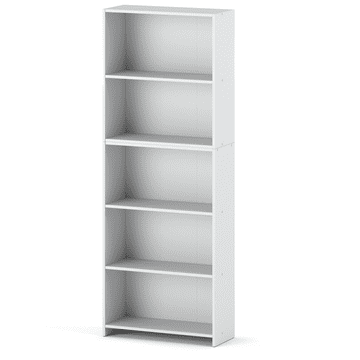 Bijela uredska biblioteka 70 cm s 5 polica, fascikli, igračke, loft