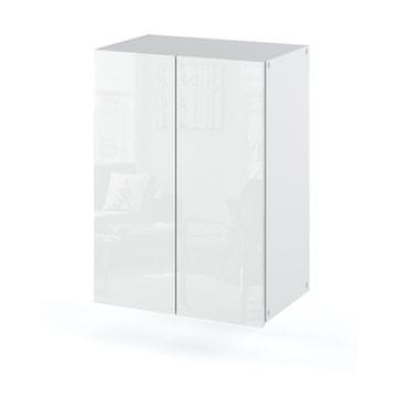 Zidni kupaonski ormarić, sjajno bijeli, 40 cm, kupaonski stup, kupaonski ormarić