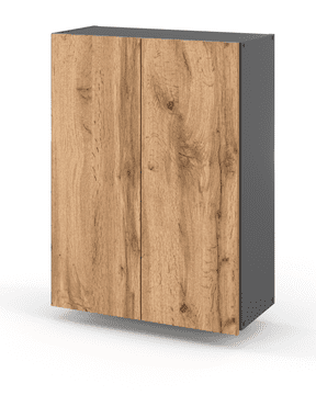 Wotan Zidni Kupaonski Ormarić 60CM Sivi Kupaonski Stupac