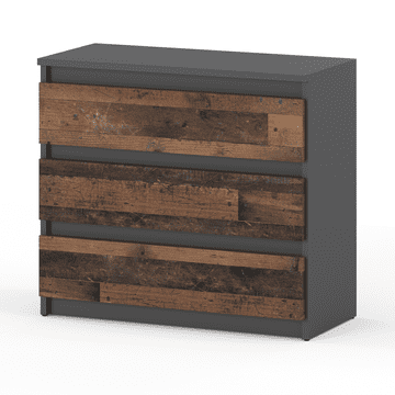 Vintage siva komoda za TV 80 cm, namještaj za dnevni boravak i spavaću sobu