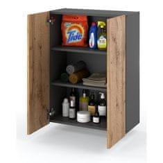 Wotan Zidni Kupaonski Ormarić 60CM Sivi Kupaonski Stupac