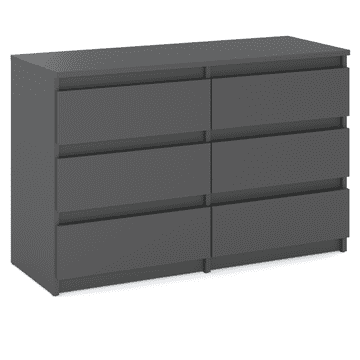 Komoda za dnevni boravak TV ormarić 100 CM 6 ladica mat siva