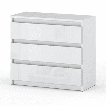 Sjajni bijeli komodni TV ormarić 80 cm za dnevni boravak i spavaću sobu