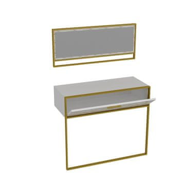 Woody Fashion Komoda POLKA WHITE, Polka Aynalı - White