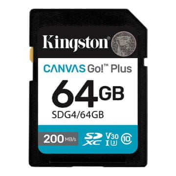 Kingston Canvas Go! Plus SD 64GB Class10 UHS-I U3, V30, 4K UHD SDG4/64GB memorijska kartica