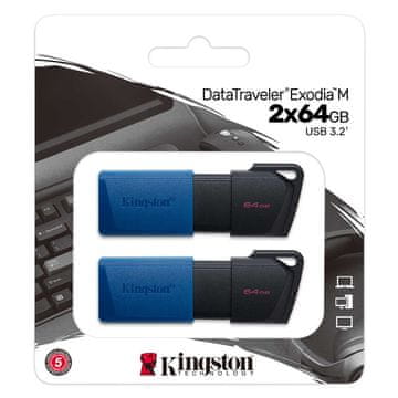 Kingston DataTraveler Exodia M 64GB USB 3.2 Gen1 DTXM/64GB-2P dvostruko pakiranje USB memorija