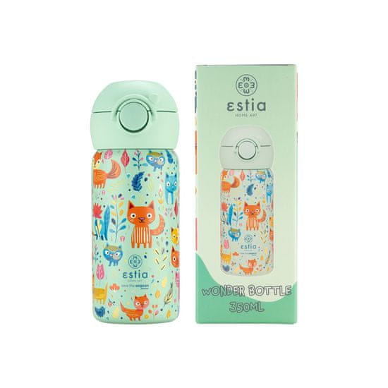 ESTIA HOME ART Wonder Feline Foliage izolirana bočica za bebe s izljevom za piće, 350 ml