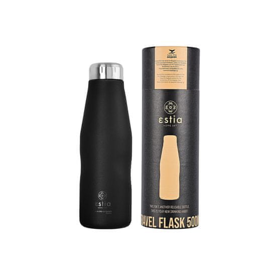 ESTIA HOME ART Estia Midnight Black izolirana putna boca, 500 ml, crna