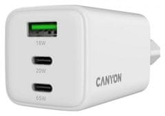 Canyon CU65ACC kućni punjač, 65 W, GaN, PD, QC, bijeli (CNS-CUW65ACC)